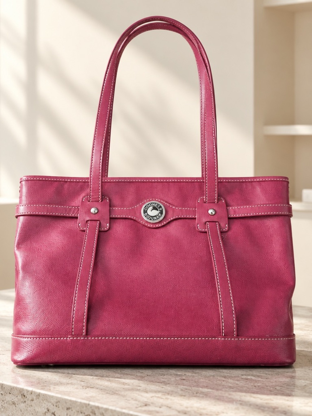 Dooney & Bourke Berry Pink Leather Tote